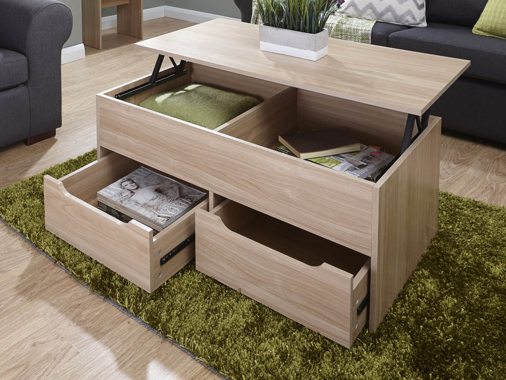 GFW GFW Ultimate Oak 2 Drawer Storage Coffee Table (Flat Packed)