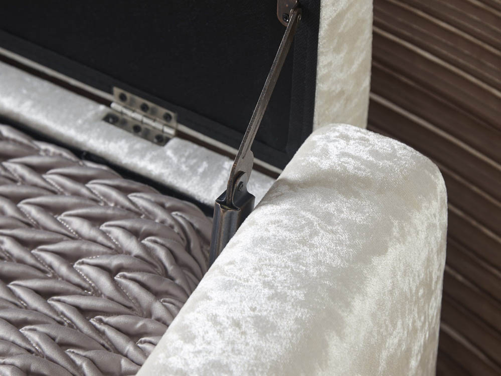 GFW GFW Verona Oyster Crushed Velvet Upholstered Fabric Storage Bench (Flat Packed)