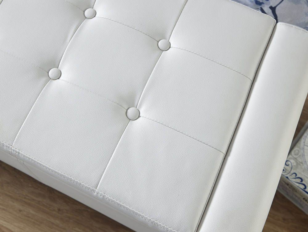 GFW GFW Verona White Upholstered Faux Leather Storage Bench (Flat Packed)