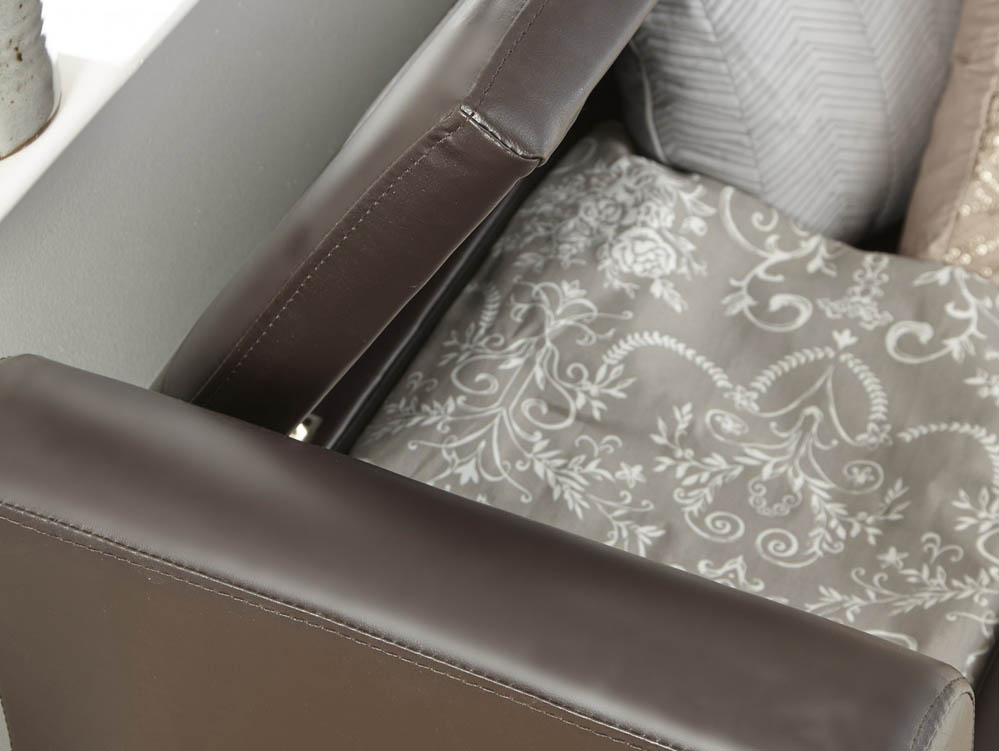 GFW GFW Verona Brown Upholstered Faux Leather Window Seat (Flat Packed)