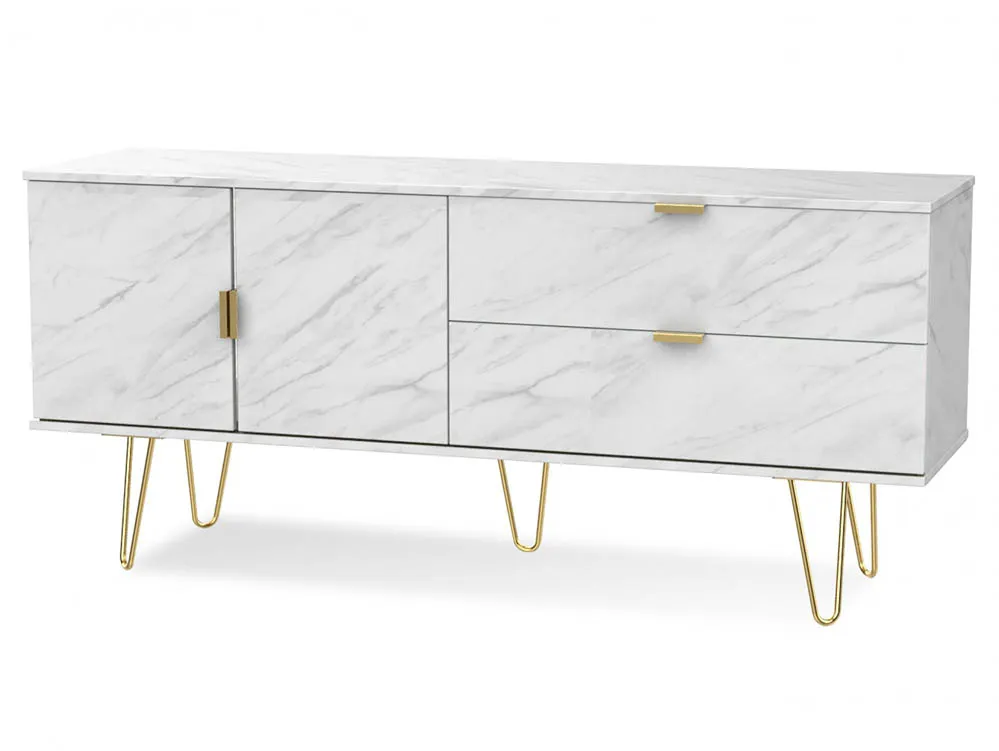 Welcome Welcome Hong Kong 2 Door 2 Drawer Sideboard with Gold Hairpin Legs (Assembled)