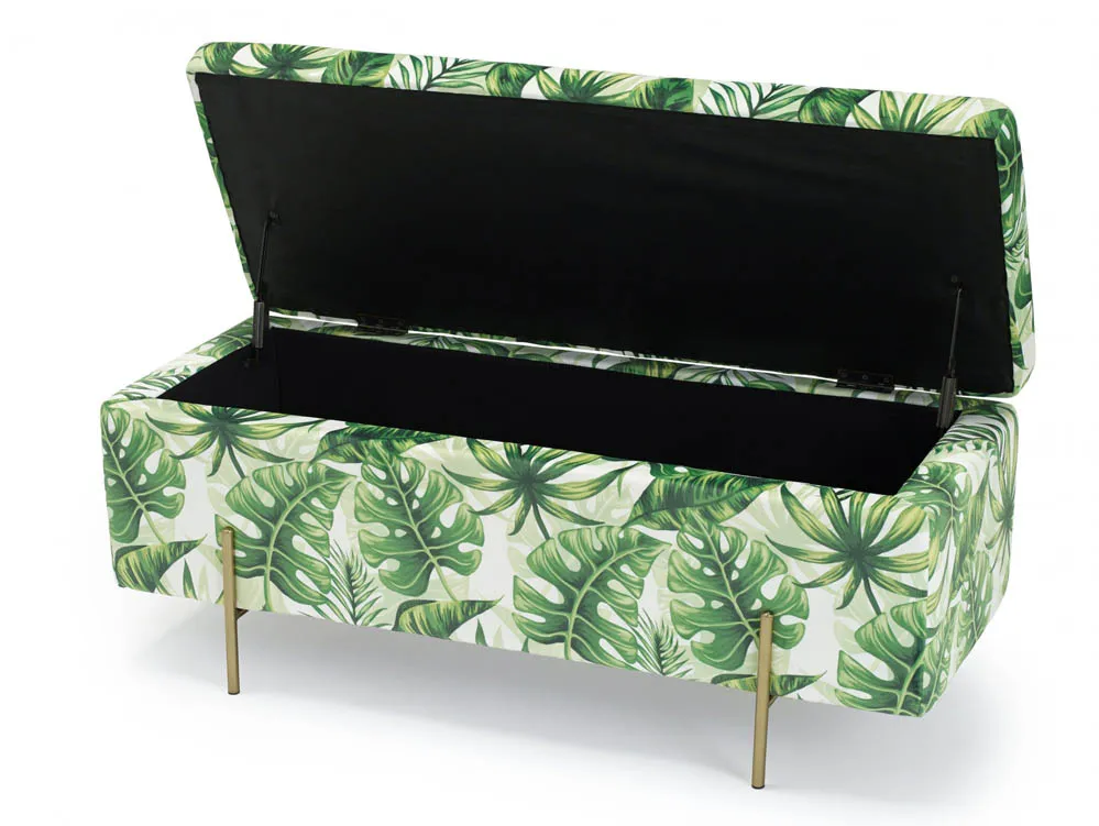 LPD LPD Lola Palm Print Fabric Blanket Box (Assembled)