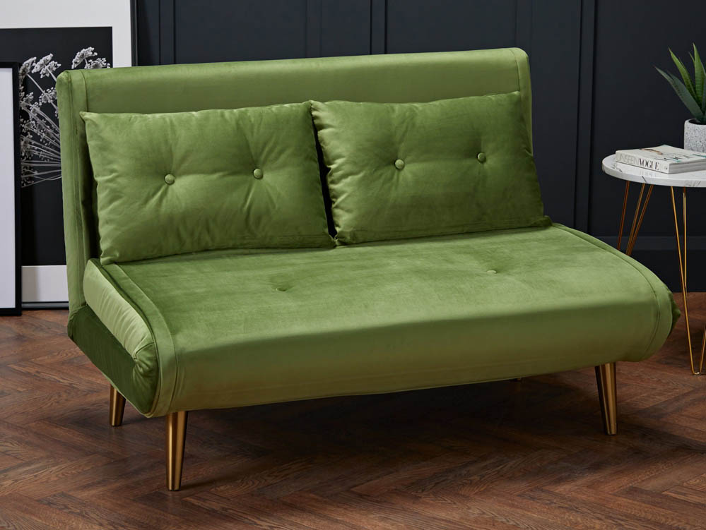 LPD LPD Madison Green Velvet Fabric Sofa Bed