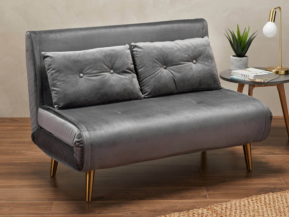 LPD LPD Madison Grey Velvet Fabric Sofa Bed