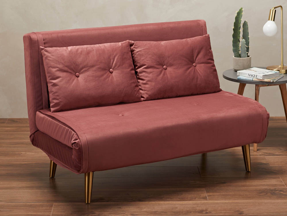 LPD LPD Madison Pink Velvet Fabric Sofa Bed