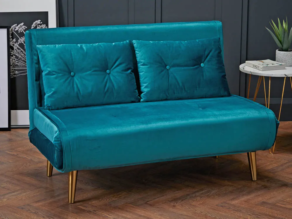 LPD LPD Madison Teal Velvet Fabric Sofa Bed