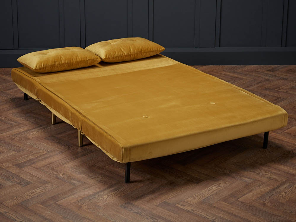 LPD LPD Madison Mustard Velvet Fabric Sofa Bed
