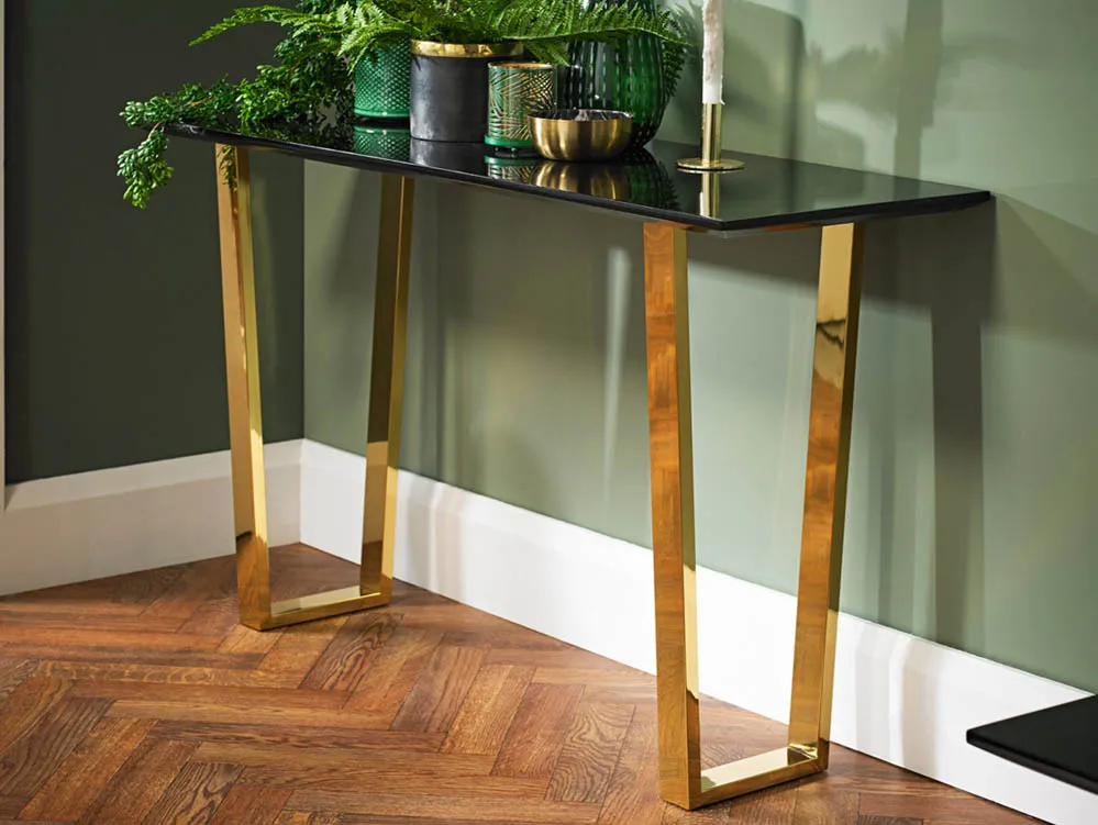 LPD LPD Antibes Black and Gold Console Table
