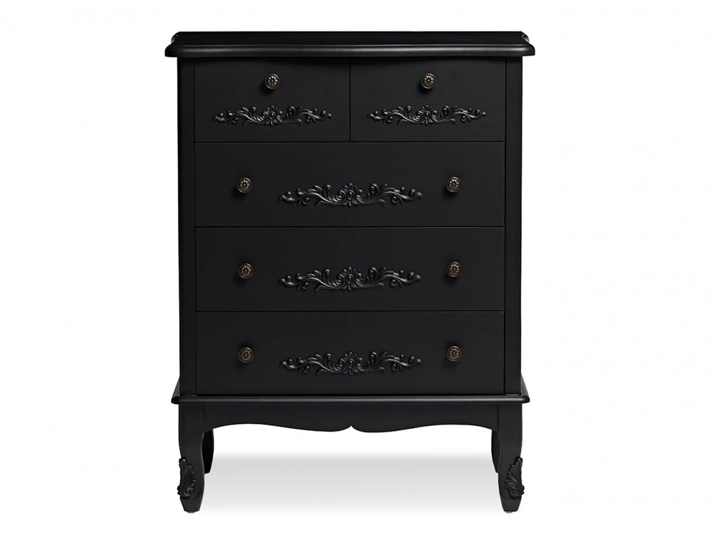 LPD LPD Antoinette Black 3+2 Drawer Large Chest of Drawers (Assembled)