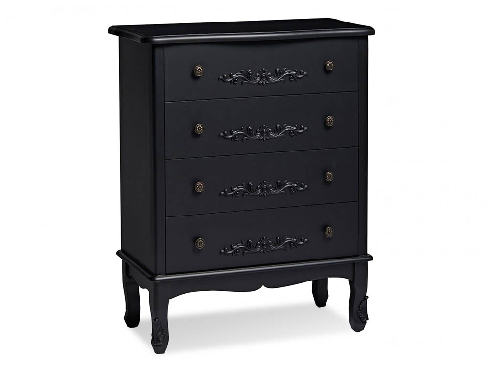 LPD LPD Antoinette Black 4 Drawer Chest (Assembled)