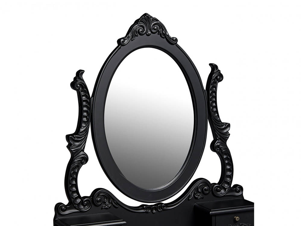 LPD LPD Antoinette Black 4 Drawer Dressing Table and Stool (Assembled)