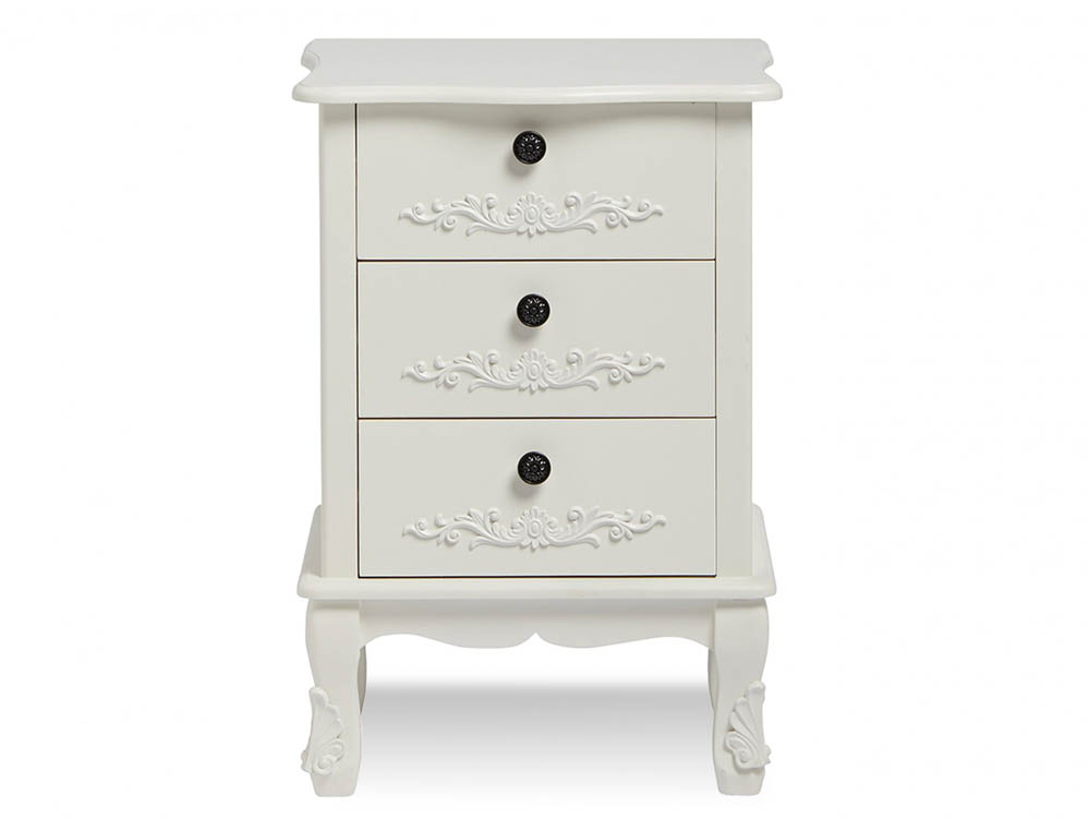 LPD LPD Antoinette White 3 Drawer Bedside Cabinet (Assembled)