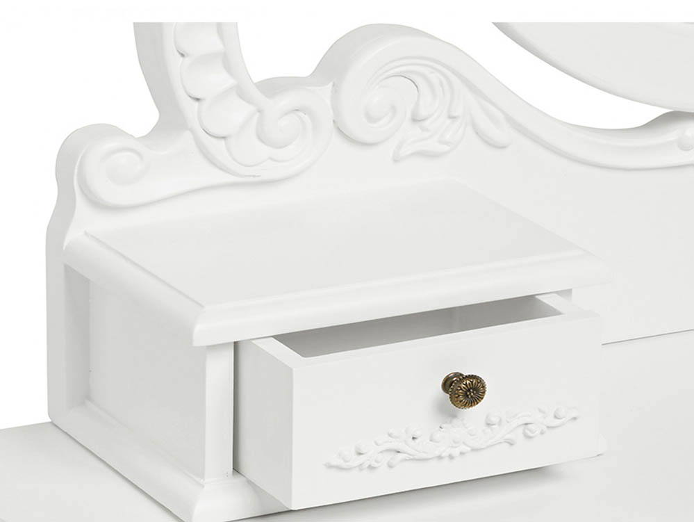 LPD LPD Antoinette White 4 Drawer Dressing Table and Stool (Assembled)