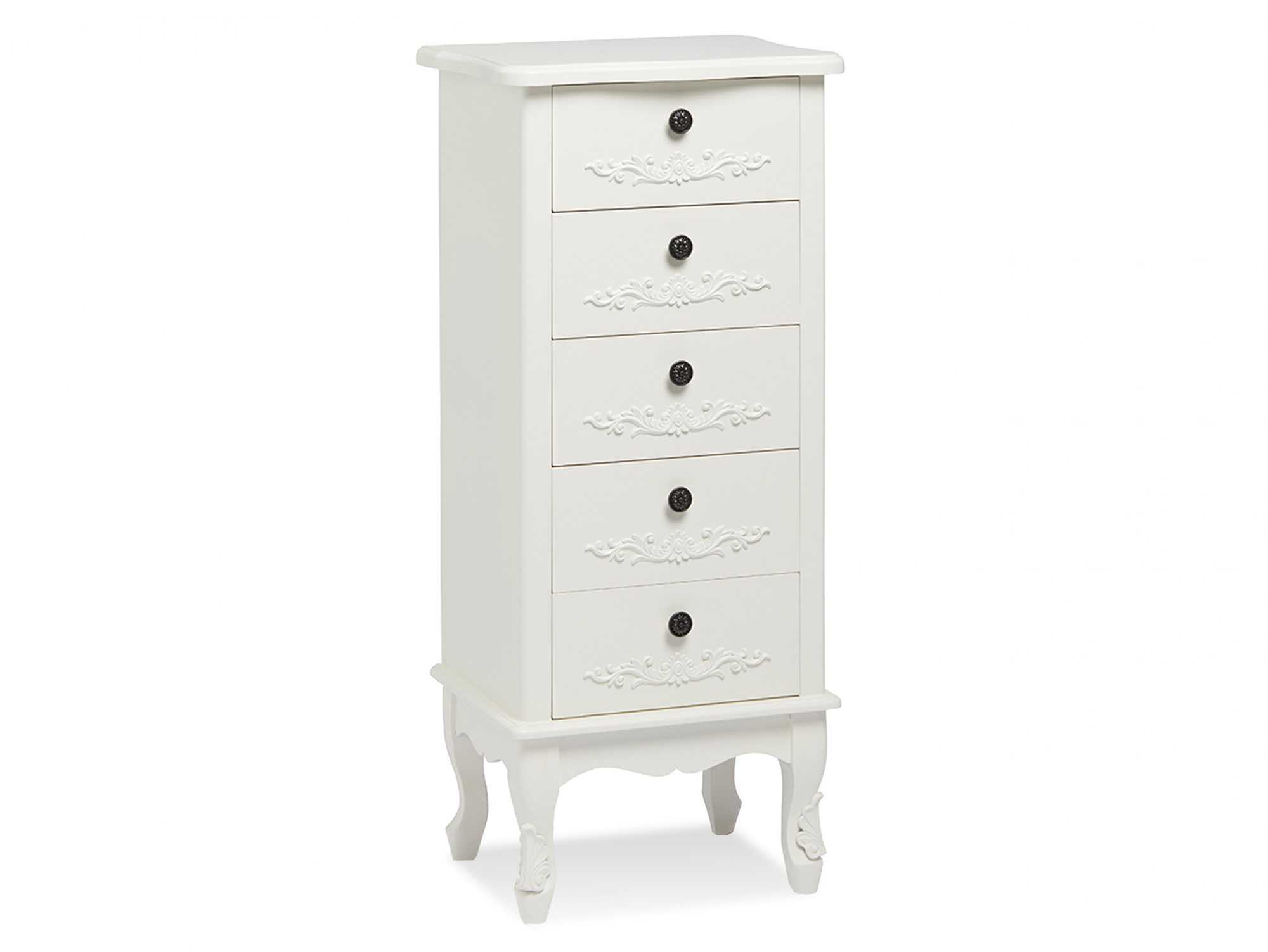 LPD LPD Antoinette White 5 Drawer Tall Narrow Chest of Drawers (Assembled)