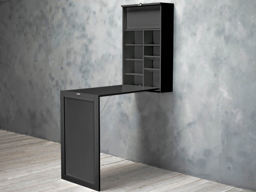 LPD LPD Arlo Black Foldaway Wall Desk (Flat Packed)