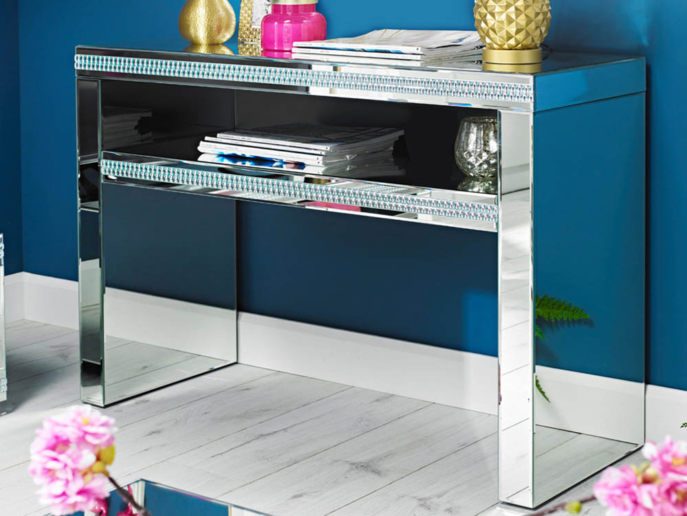 LPD LPD Biarritz Mirrored Console Table (Assembled)