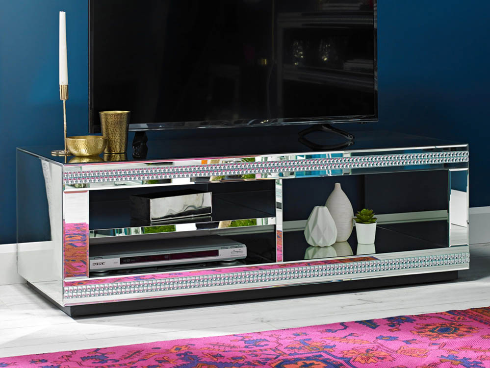 LPD LPD Biarritz Mirrored TV Cabinet (Assembled)