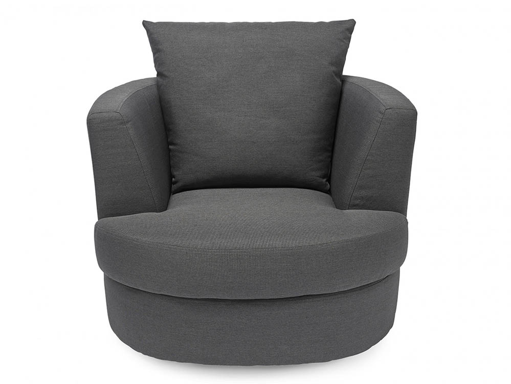 LPD LPD Bliss Small Grey Linen Fabric Swivel Chair