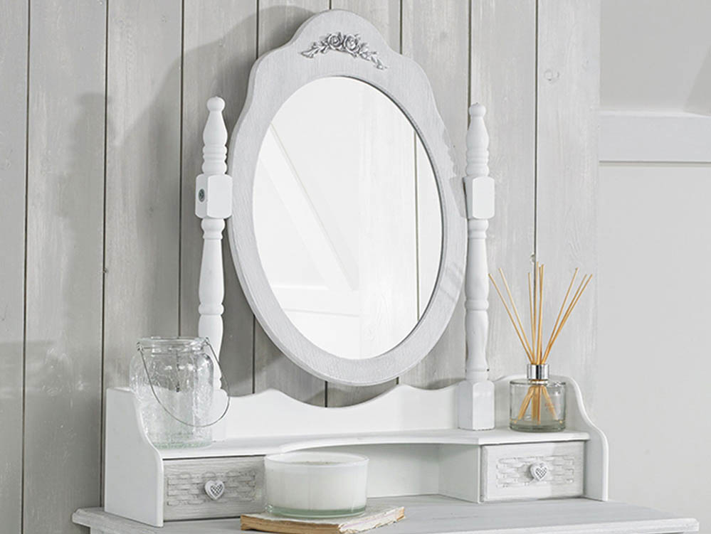 LPD LPD Brittany Grey and White Dressing Table Mirror (Assembled)