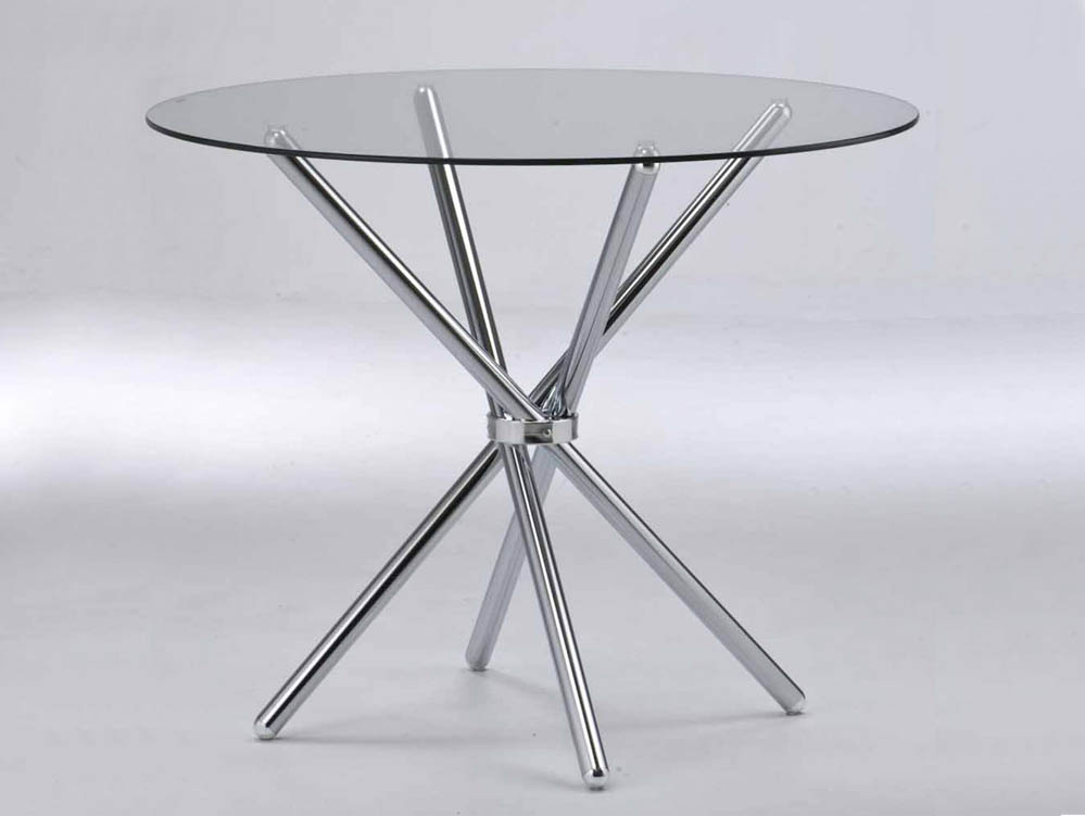 LPD LPD Casa 90cm Glass and Chrome Dining Table (Flat Packed)