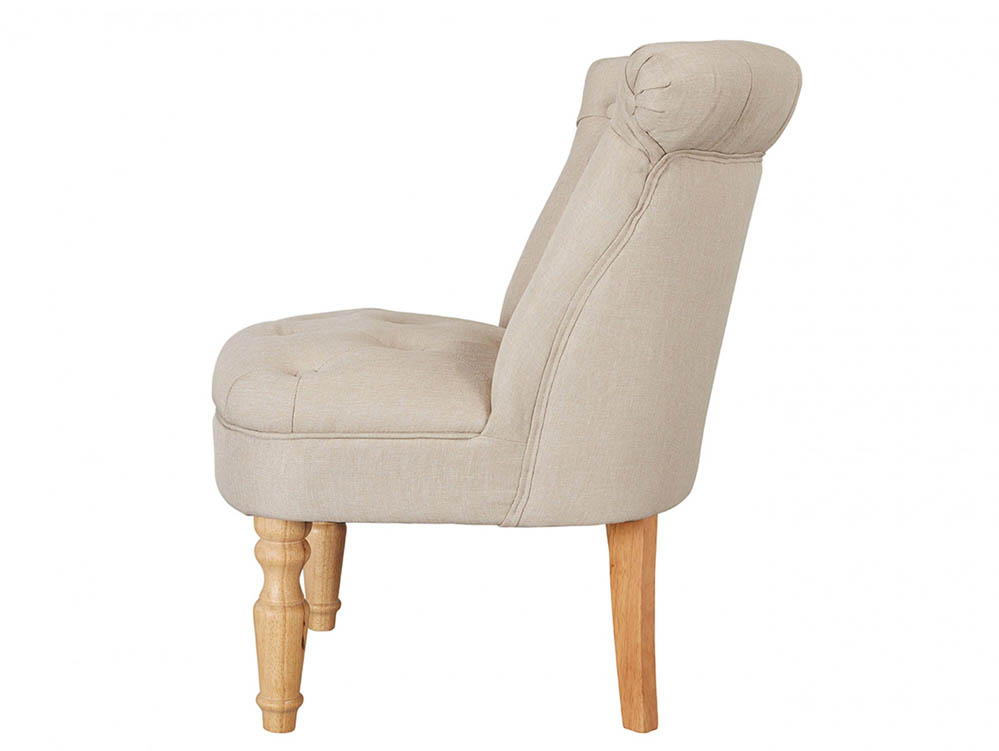 LPD LPD Charlotte Beige Linen Upholstered Fabric Accent Chair