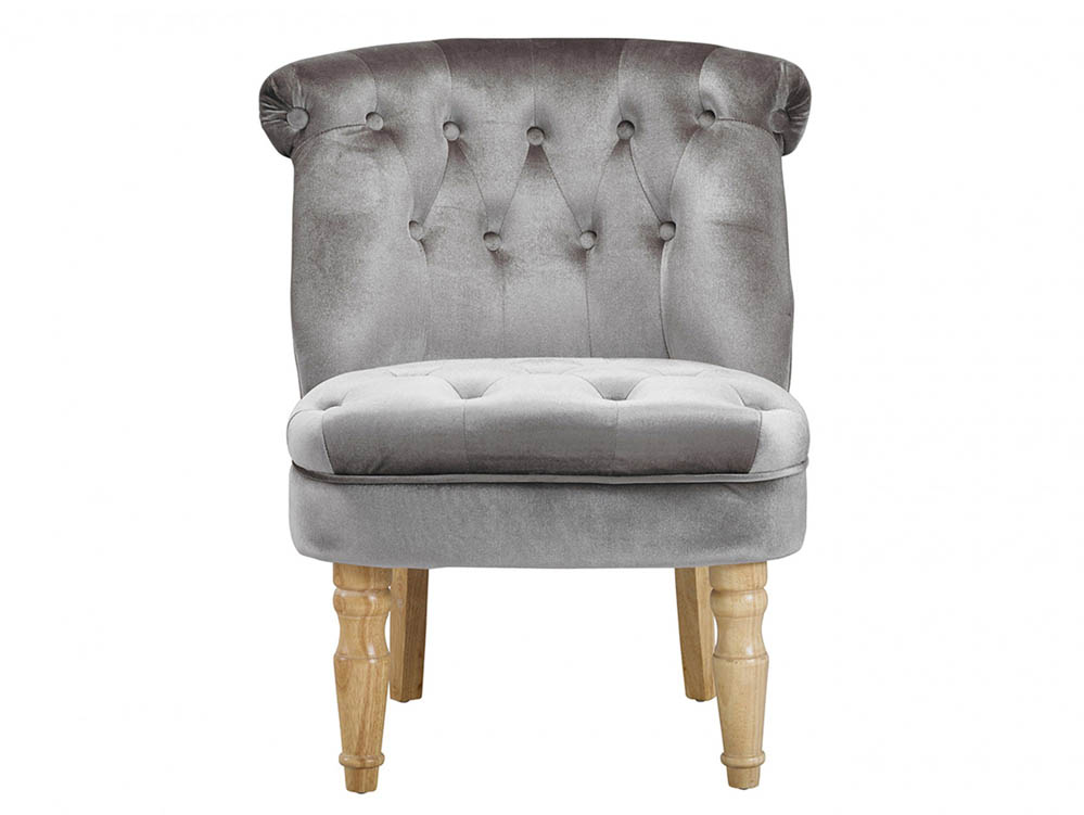 LPD LPD Charlotte Silver Velvet Upholstered Fabric Accent Chair