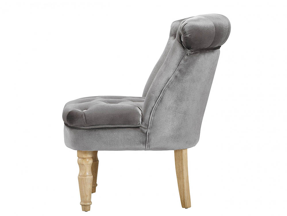 LPD LPD Charlotte Silver Velvet Upholstered Fabric Accent Chair