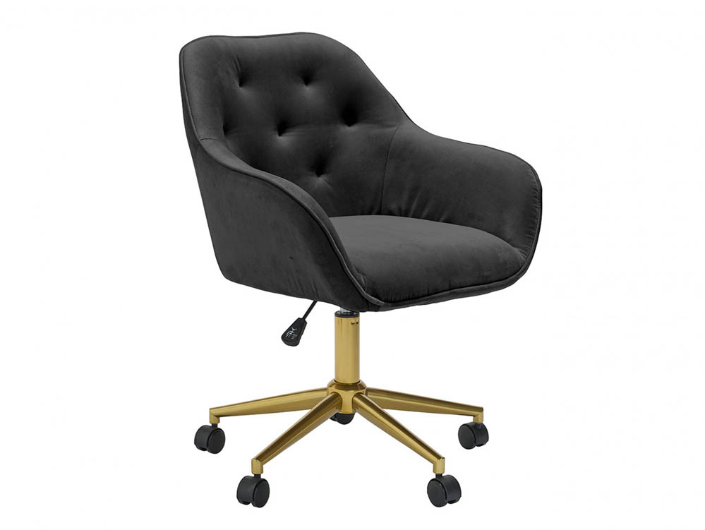 LPD LPD Darwin Black Velvet Upholstered Fabric Office Chair (Flat Packed)