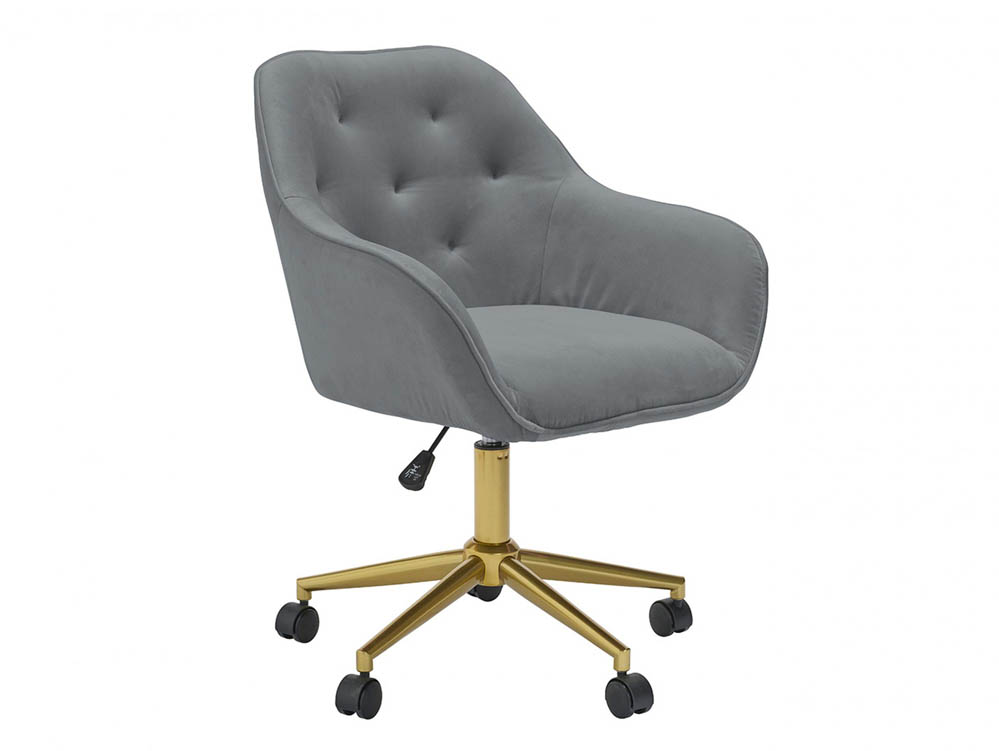 LPD LPD Darwin Grey Velvet Upholstered Fabric Office Chair (Flat Packed)