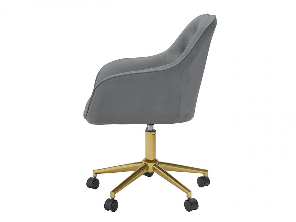 LPD LPD Darwin Grey Velvet Upholstered Fabric Office Chair (Flat Packed)