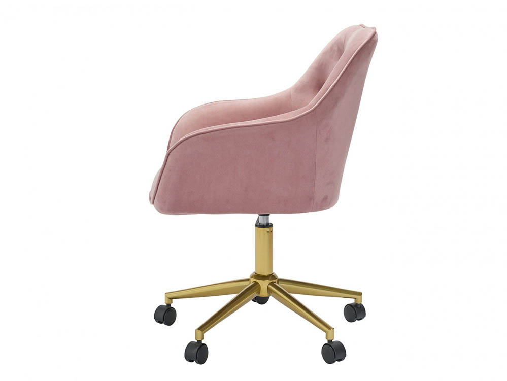 LPD LPD Darwin Pink Velvet Upholstered Fabric Office Chair (Flat Packed)