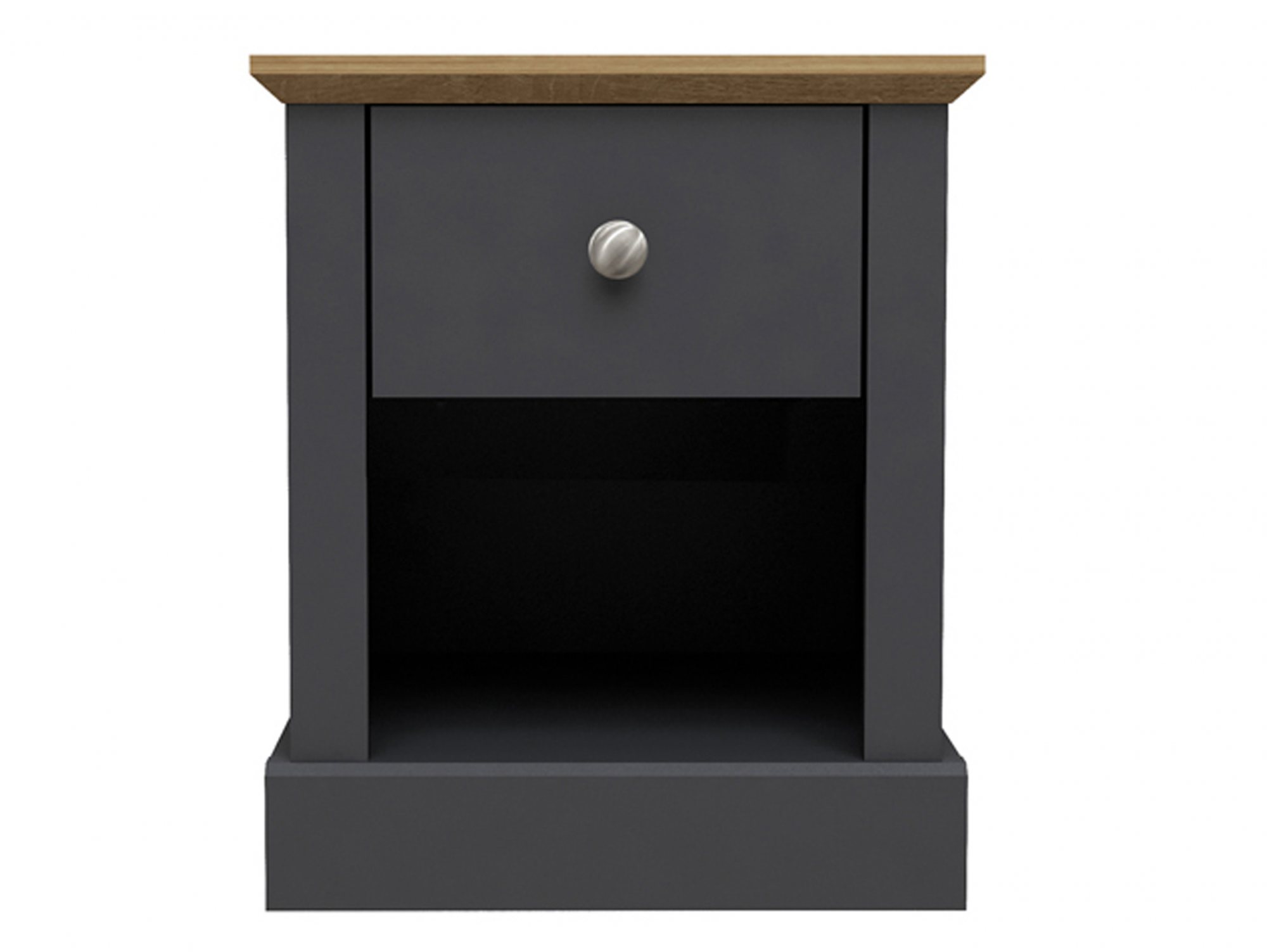 LPD LPD Devon Charcoal 1 Drawer Lamp Table (Flat Packed)
