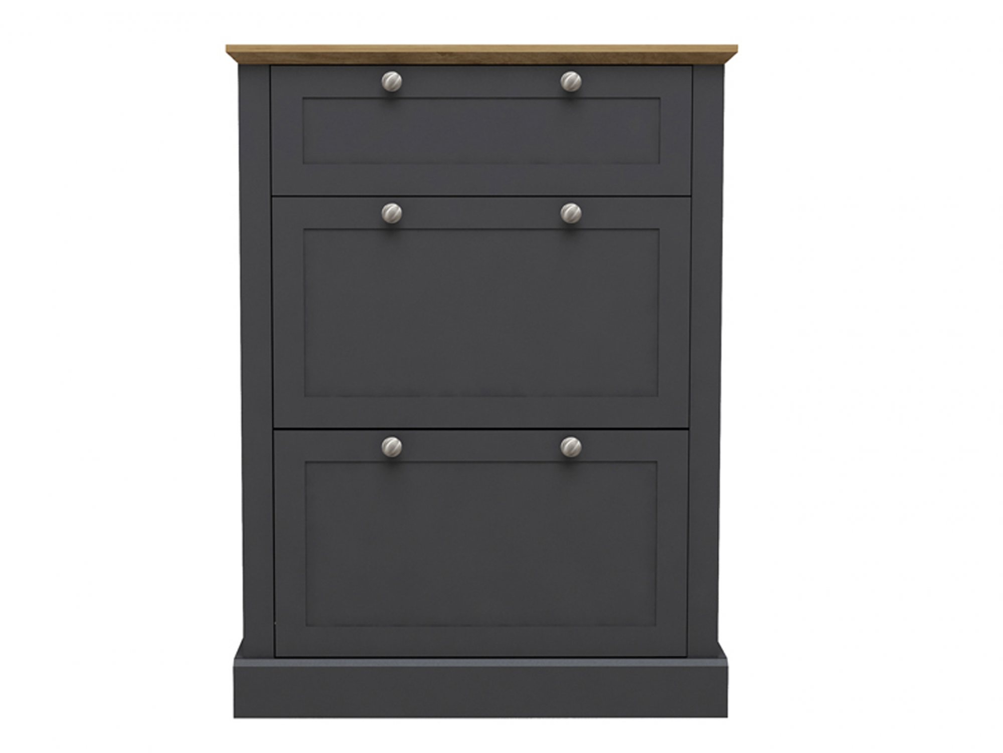 LPD LPD Devon Charcoal 3 Door Shoe Cabinet (Flat Packed)