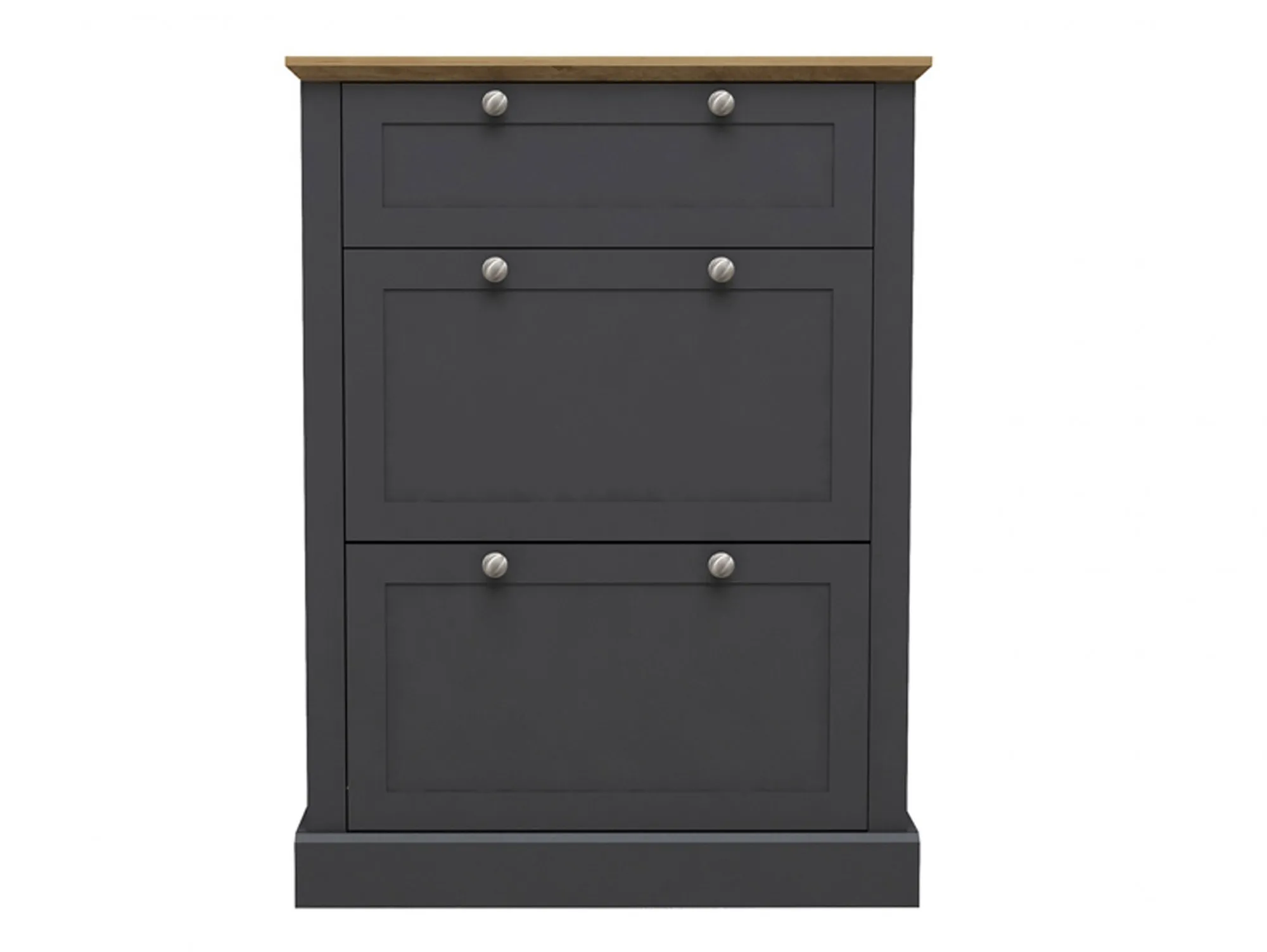 LPD LPD Devon Charcoal 3 Door Shoe Cabinet