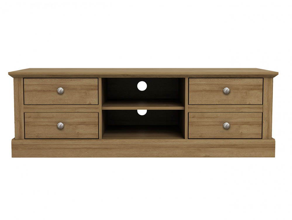 LPD LPD Devon Oak 4 Drawer TV Cabinet (Flat Packed)