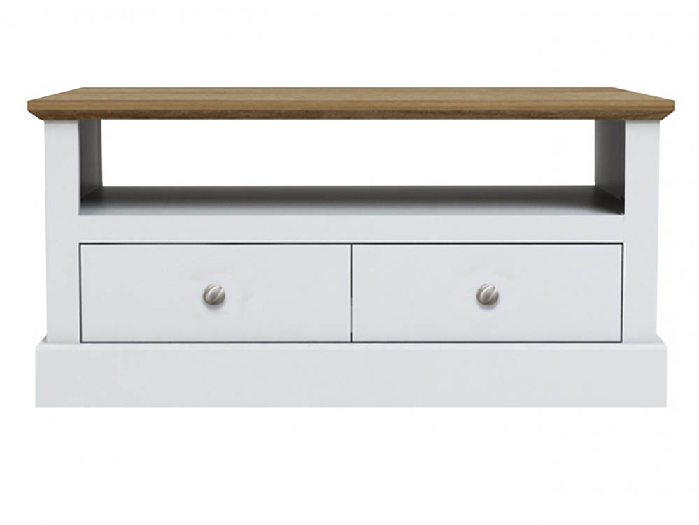 LPD LPD Devon White and Oak 2 Drawer Coffee Table (Flat Packed)
