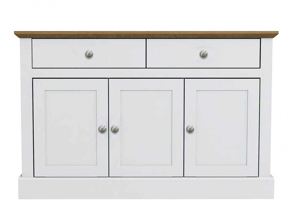 LPD LPD Devon White and Oak 3 Door 2 Drawer Large Sideboard (Flat Packed)