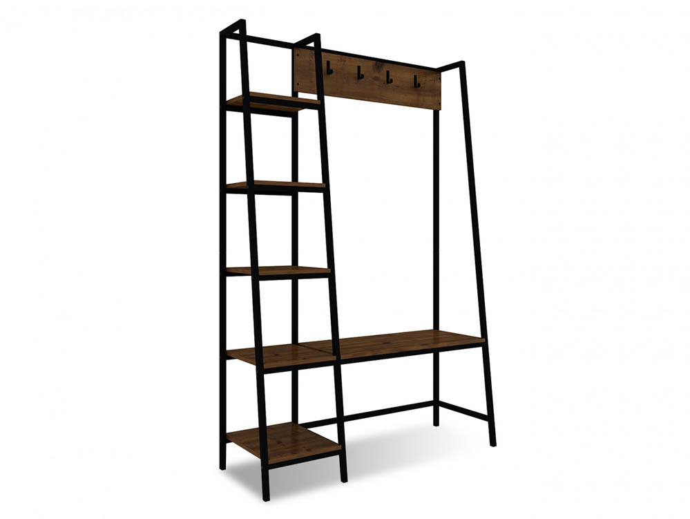 LPD LPD Ealing Black and Rustic Pine Large Hallway Unit (Flat Packed)
