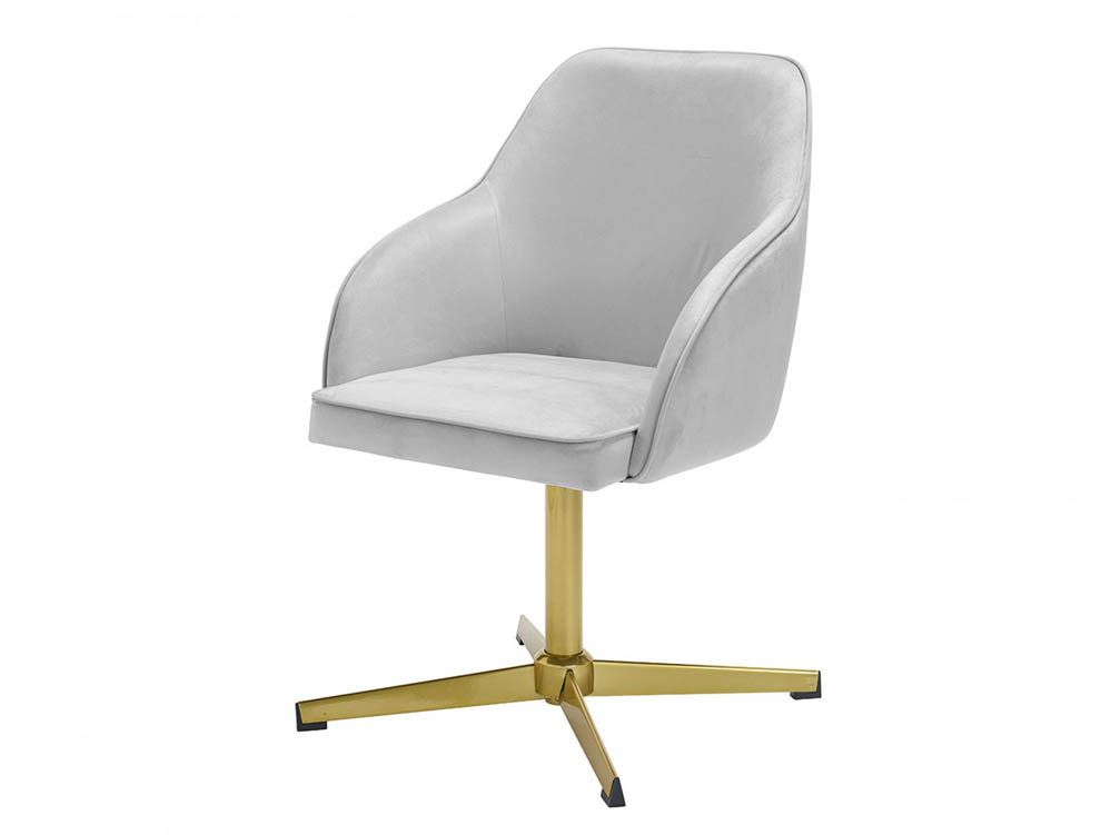 LPD LPD Felix Grey Velvet Upholstered Fabric Office Chair
