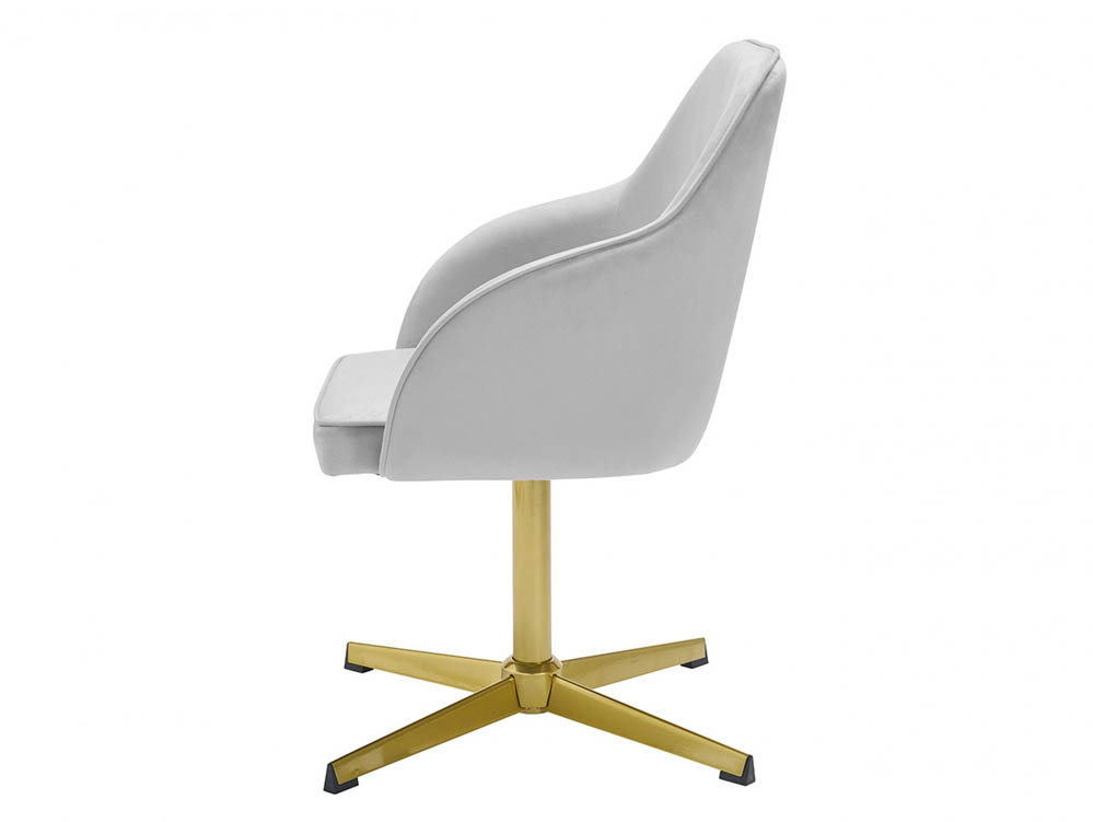 LPD LPD Felix Grey Velvet Upholstered Fabric Office Chair