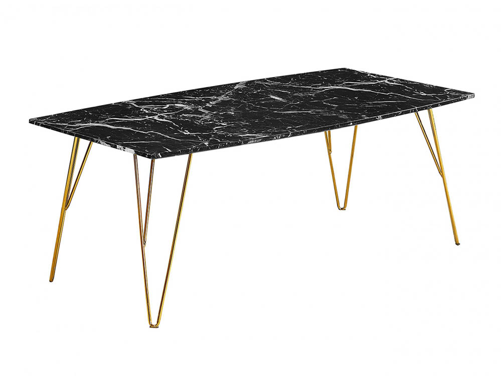LPD LPD Fusion Black Marble and Gold Coffee Table (Flat Packed)