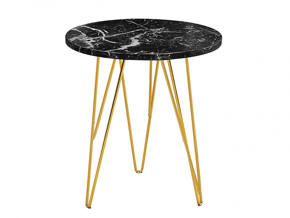 LPD LPD Fusion Black Marble and Gold Lamp Table (Flat Packed)