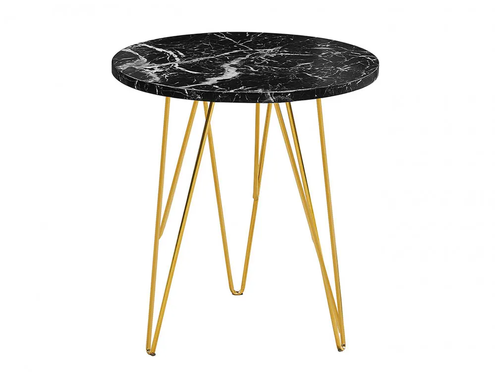 LPD LPD Fusion Black Marble and Gold Lamp Table