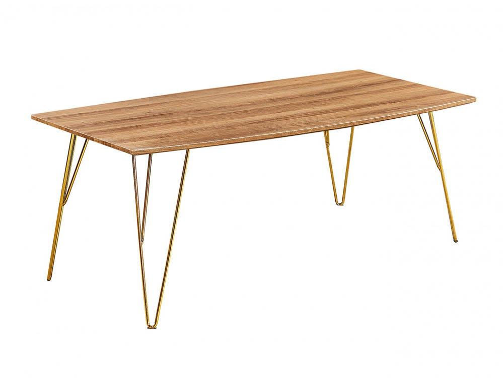 LPD LPD Fusion Oak and Gold Coffee Table (Flat Packed)