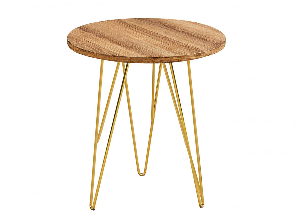LPD LPD Fusion Oak and Gold Lamp Table (Flat Packed)