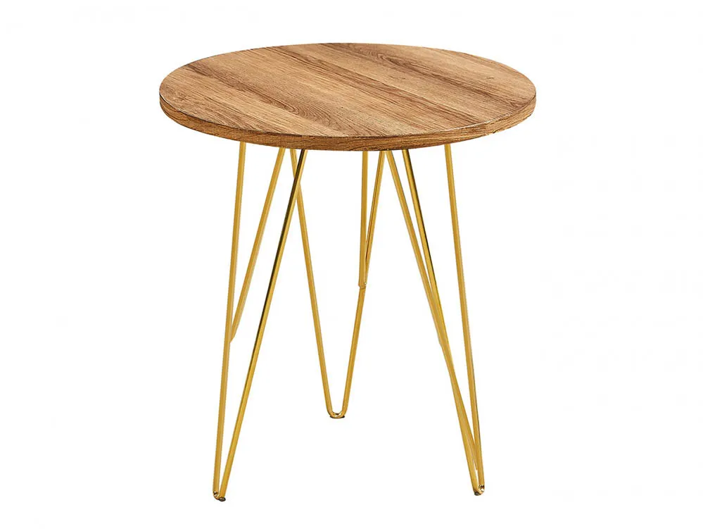 LPD LPD Fusion Oak and Gold Lamp Table