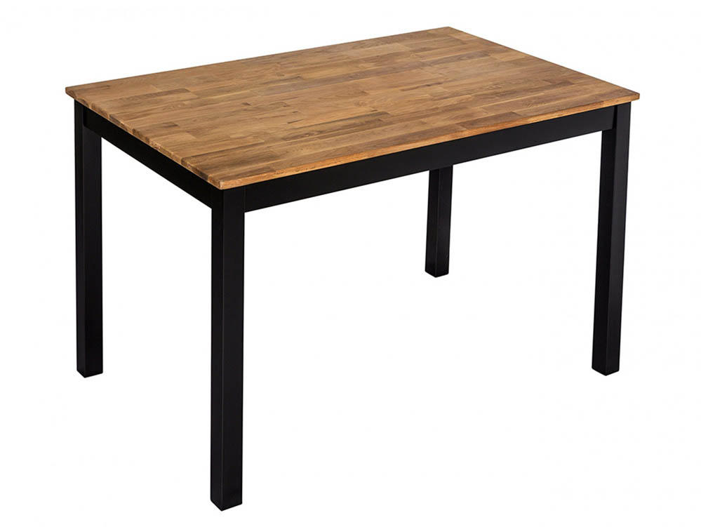 LPD LPD Copenhagen 118cm Black and Oak Dining Table (Flat Packed)