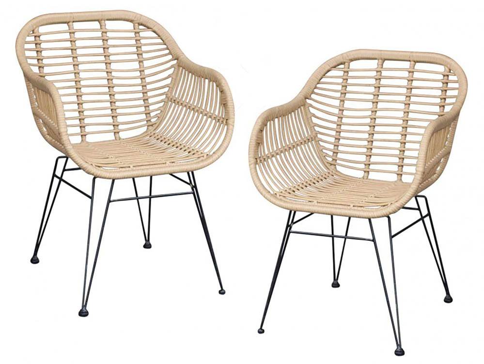 LPD LPD Hadley Carver Set of 2 Rattan Dining Chairs