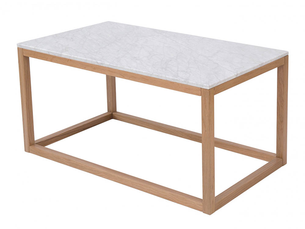 LPD LPD Harlow White Marble and Oak Coffee Table (Flat Packed)