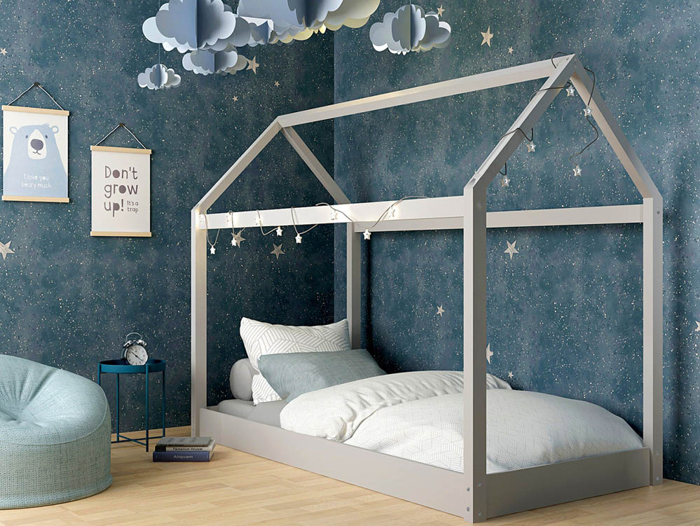LPD LPD Hickory House 3ft Single Grey Wooden Bed Frame